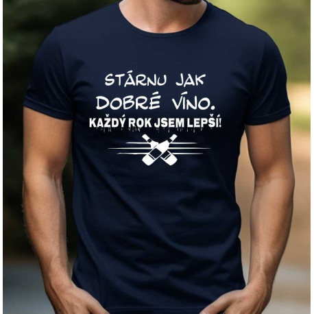 Pánské tričko - 95 let Stárnu jak dobré víno, každý rok jsem lepší