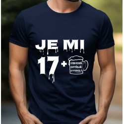 Pánské tričko k 18 narozeninám - Je mi 17 plus pivo