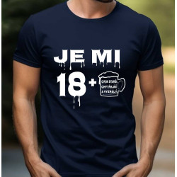 Pánské tričko k 19 narozeninám - Je mi 18 plus pivo