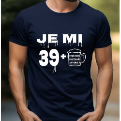 Pánské tričko k 40 narozeninám - Je mi 39 plus sklenice piva