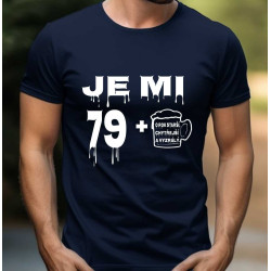 Pánské tričko k 80 narozeninám - Je mi 79 plus půllitr od piva