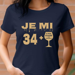 Dámské tričko k 35 narozeninám  - Je mi 34 plus sklenka vína