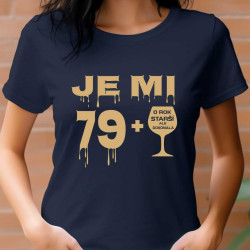 Dámské tričko k 80 narozeninám  - Je mi 79 plus sklenka od vína