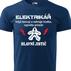 Pánské tričko - Elektrikář vypnout jistič s blesky