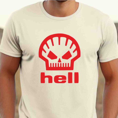 Pánské vtipné tričko - Hell v pobobě loga shell