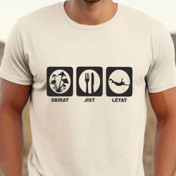 Pánské vtipné tričko - Lysohlávky jíst a létat