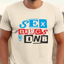 Pánské vtipné tričko - Sex drogs and DNB