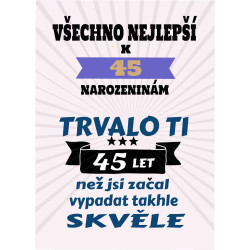 Vtipné přání k 45 narozeninám