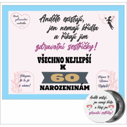 Vtipné přání k 60 narozeninám pro Zdravotní sestru s plackou