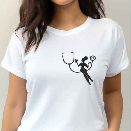 Dámské tričko - Zdravotní sestra potisk na prsou