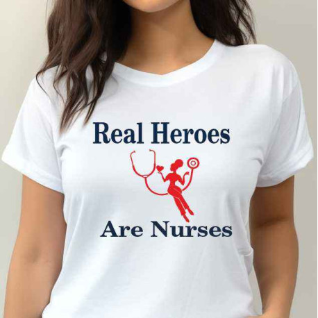 Dámské tričko - Real heroes are nurse