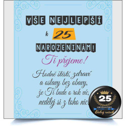 Přání k 25 narozeninám Hodně stěstí s plackou Dobrý ročník