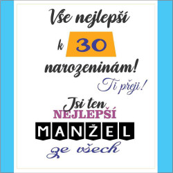Krásné přání k 30 narozeninám pro manžela