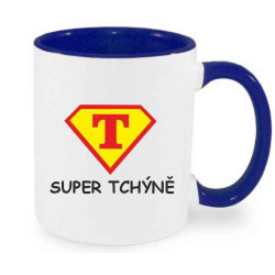 Hrnek Super Tchýně ve znaku supermana