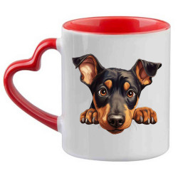 Hrnek s pejskem plemene - Doberman pinčer