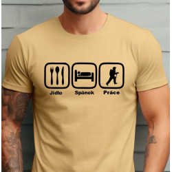 Pánské tričko - Hasič jídlo spánek a práce