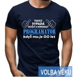 Narozeninové tričko - Takhle vypadá skvělý a dokonalý Programátor, když mu je s volbou věku