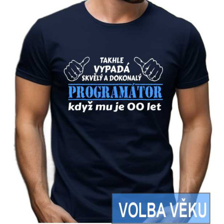 Narozeninové tričko - Takhle vypadá skvělý a dokonalý programátor, když mu je s volbou věku