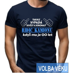 Narozeninové tričko - Takhle vypadá skvělý a dokonalý řidič kamionu, když mu je s volbou věku