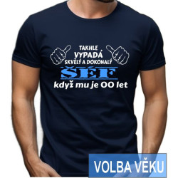 Narozeninové tričko - Takhle vypadá nejlepší šéf , když mu bylo s volbou věku