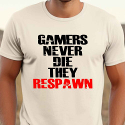 Pánské tričko - Gamer never die they respawn