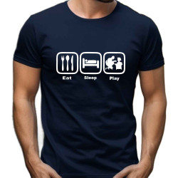 Pánské tričko - Jídlo spánek a hraní počitačových her