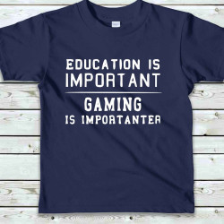 Dětské tričko Vzdělání je důležité ale Gaming je důležitější