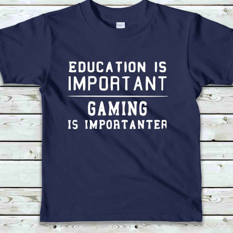 Dětské tričko Vzdělání je důležité ale Gaming je důležitější