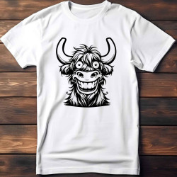 Dětské tričko s potiskem vtipné skotské krávy