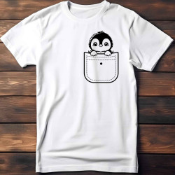 Dětské tričko Penguin pokukující s kapsy