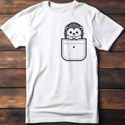 Dětské tričko Ježek pokukující s kapsy