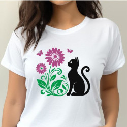 Dámské tričko - Koťátko s motýlkem