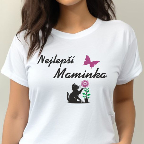 Dámské tričko - Nejlepší maminka s kočičkou