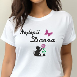 Dámské tričko - Nejlepší dcera s kočičkou