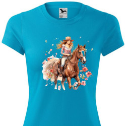 Dětské tričko - Kůň s jezdkyni