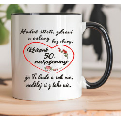 Hrnek - Krásné 50 narozeniny s přáním