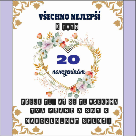 Krásné přání k 20 narozeninám