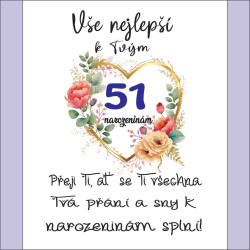 Originální přání k 51 narozeninám