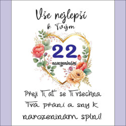 Radostné přání k 22 narozeninám