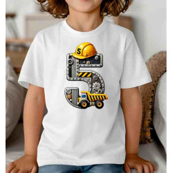 Dětské tričko k 5 narozeninám s autem