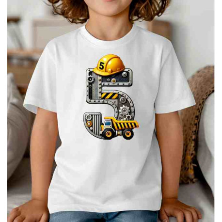 Dětské tričko k 5 narozeninám s autem