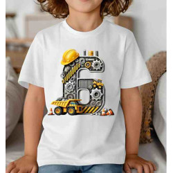 Dětské tričko k 6 narozeninám s autem