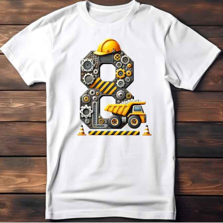 Dětské tričko k 8 narozeninám s autem