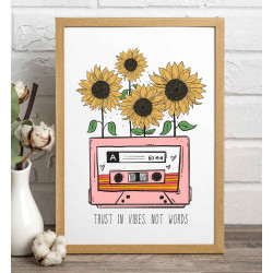 Fotoobraz s Květinami a magnetofonové kazety