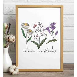 Fotoobraz s Květinami Není déšť nejsou květiny