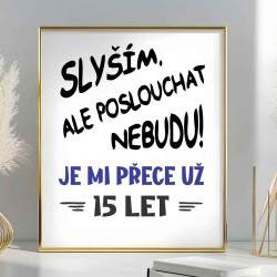 Fotoobraz Slyším, ale poslouchat nebudu je mi přece už 15 let