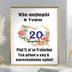 Fotoobraz Originální přání k 20 narozeninám