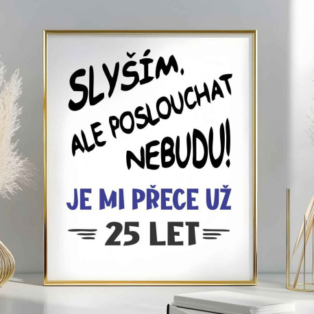 Fotoobraz Slyším, ale poslouchat nebudu je mi přece už 25 let
