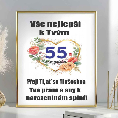 Narozeninový obraz - Přání k 55 narozeninám