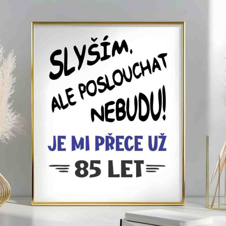 Narozeninový obraz - Slyším, ale poslouchat nebudu. Je mi přece už 85 let